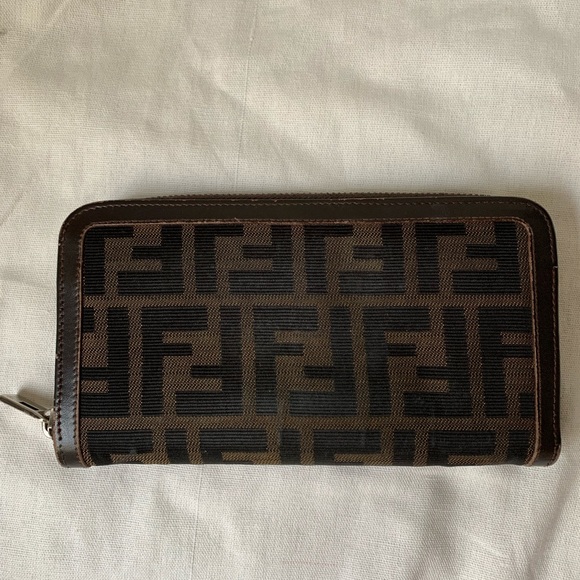 Fendi Handbags - Authentic Fendi Zucca Zip Around Wallet